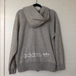 Adidas light grey heather Ruched Hoodie